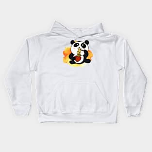 Look Cute Panda Eat Noodles - Adorable Panda - Kawaii Panda Kids Hoodie